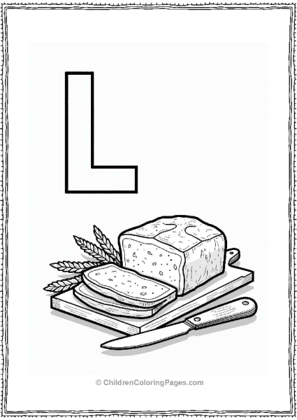 Lovely Loaf Of Bread Letter L Coloring Page Free PDF Printable