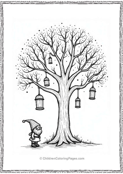 Luminous Tree With Lanterns Free PDF Printable