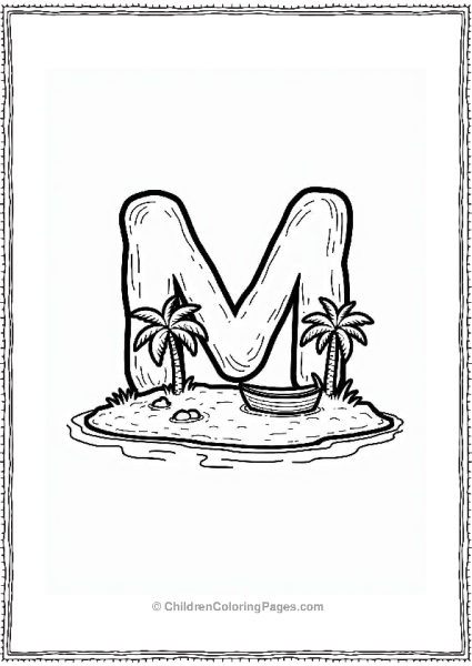 M Shaped Island Scene Free PDF Printable