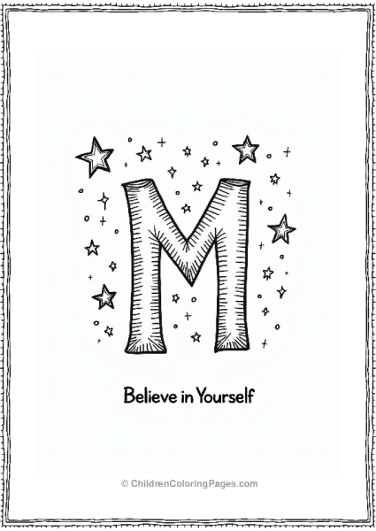 Magic Of Motivation Letter M With Stars Free PDF Printable