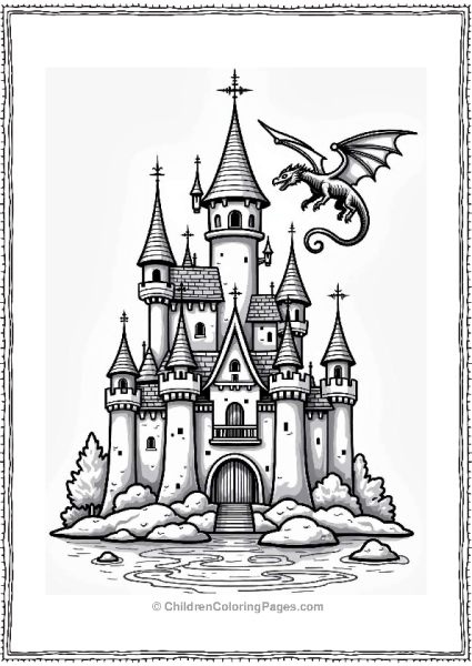 Magical Castle With Dragon Free PDF Printable