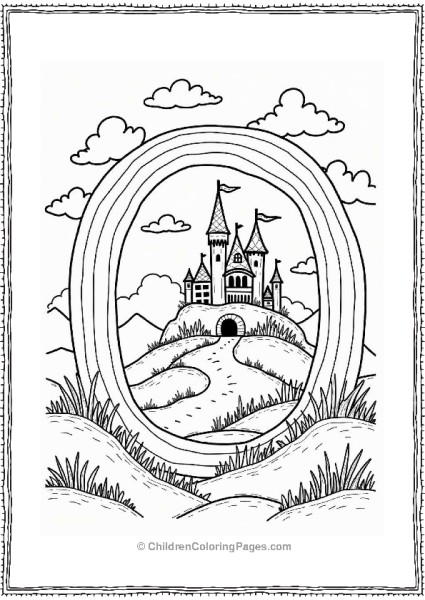 Magical Castle With Rainbow Free PDF Printable