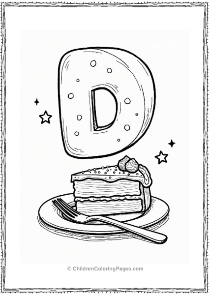 Magical Chocolate Cake Coloring Page Free PDF Printable