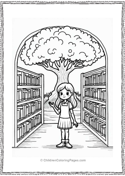 Magical Library With A Cheerful Teacher Free PDF Printable