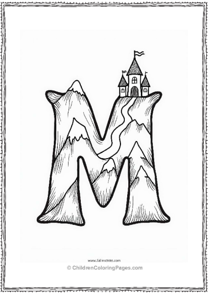 Magical Mountain Range Shaped Like Letter M Free PDF Printable