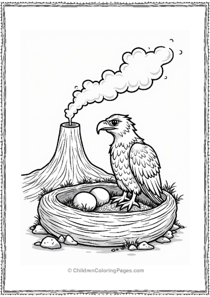 Magma Eagle Nesting Near Volcano Free PDF Printable