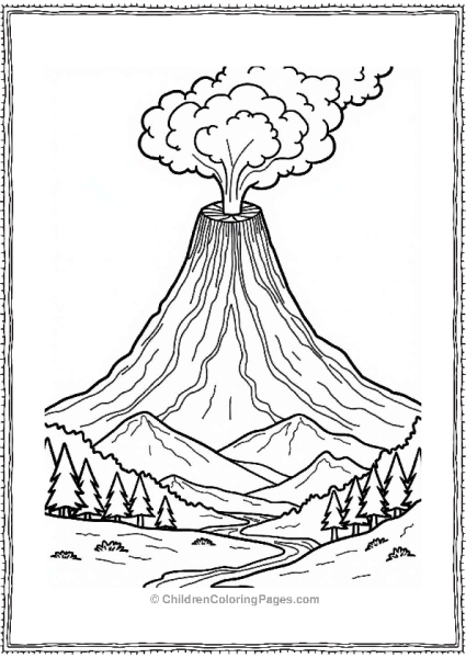 Majestic Volcano Erupting Free PDF Printable