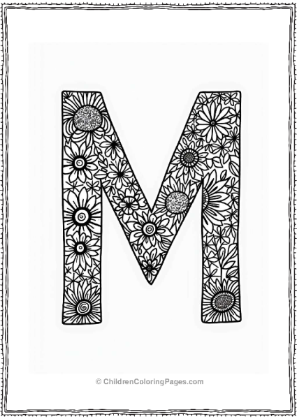 Mandalas Of Seasons Featuring Letter M Free PDF Printable