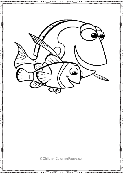 Marlin And Dory Finding Nemo Coloring Page Free PDF Printable