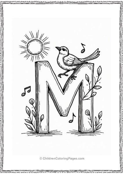 Melodious Magpie On A Music Note Free PDF Printable