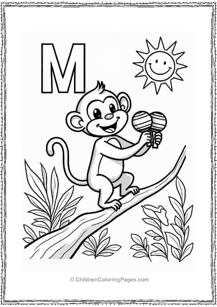 Merry Monkey Playing Maracas Free PDF Printable