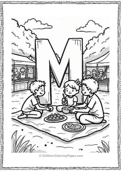 Merry Picnic Area In The Market Free PDF Printable