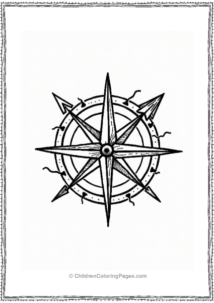 Minimalist Compass Tattoo Design Free PDF Printable