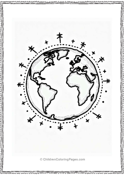 Minimalist Globe Travel Design Tattoo Free PDF Printable