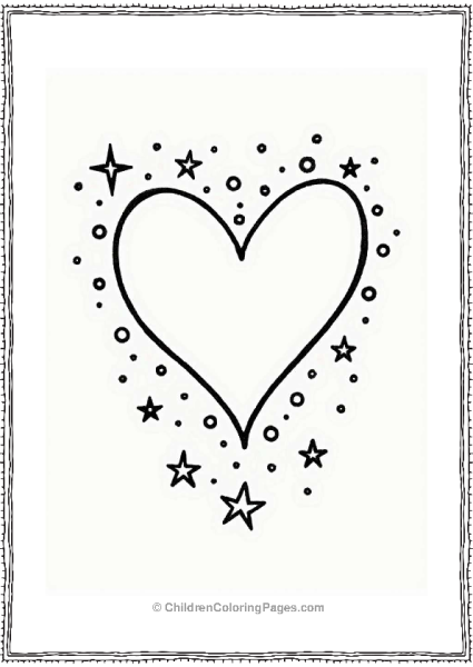 Minimalist Heart Tattoo With Stars Free PDF Printable