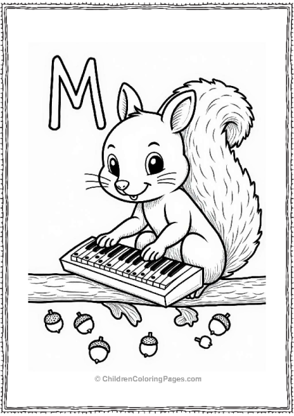 Mischievous Squirrel With Synthesizer Free PDF Printable