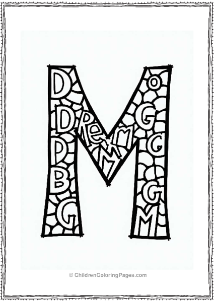 Mosaic Of Dreams Letter M 1 Free PDF Printable