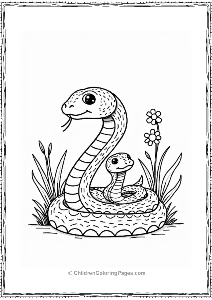 Mother Snake With Baby Free PDF Printable