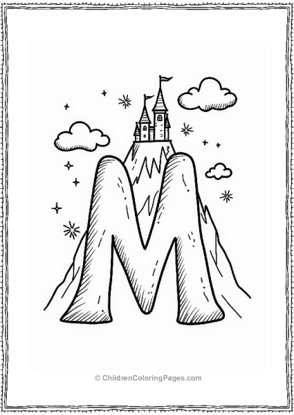 Mountain With A Magical Castle Free PDF Printable