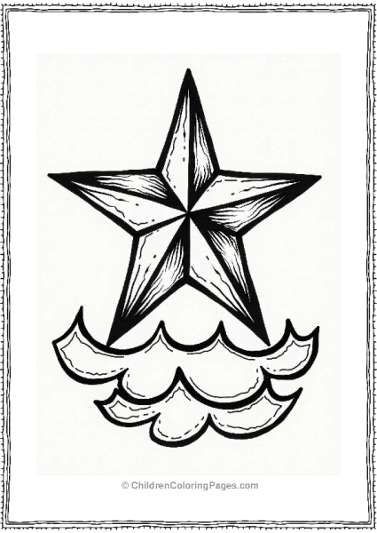 Nautical Star Tattoo Coloring Page Free PDF Printable