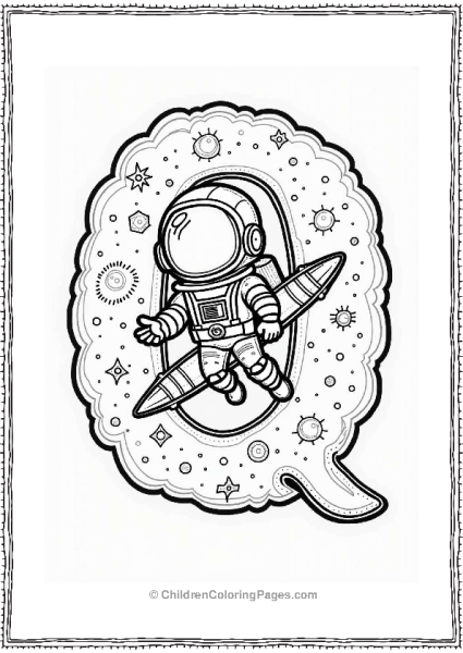 Nebula Navigator Astronaut In Colorful Space Free PDF Printable
