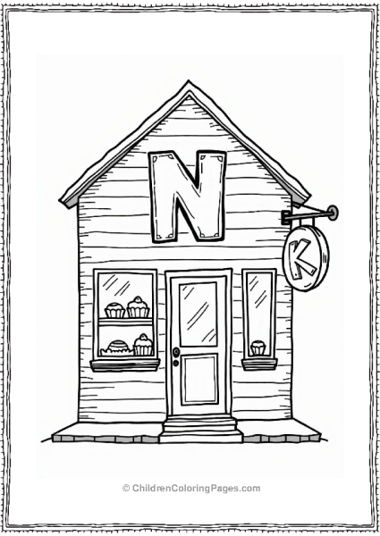 Neighborhood Bakery With Letter N Sign Free PDF Printable