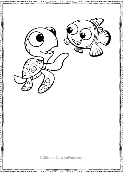 Nemo And Squirt Finding Nemo Coloring Page Free PDF Printable