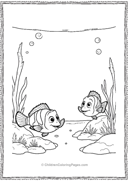 Nemo Becoming Friends With Deb Finding Nemo Coloring Page Free PDF Printable