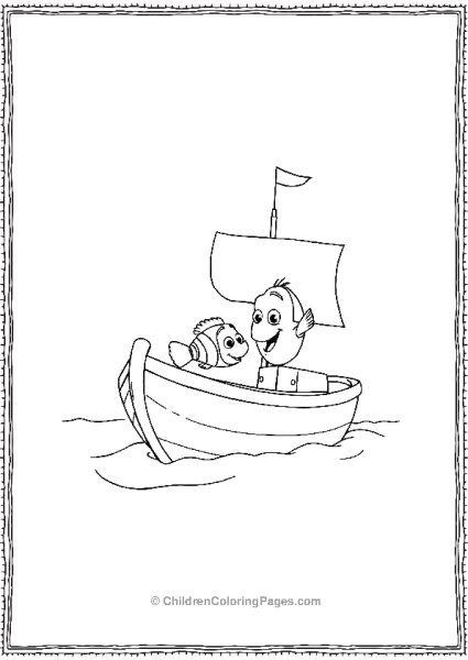 Nemo Touching The Boat Finding Nemo Coloring Page Free PDF Printable