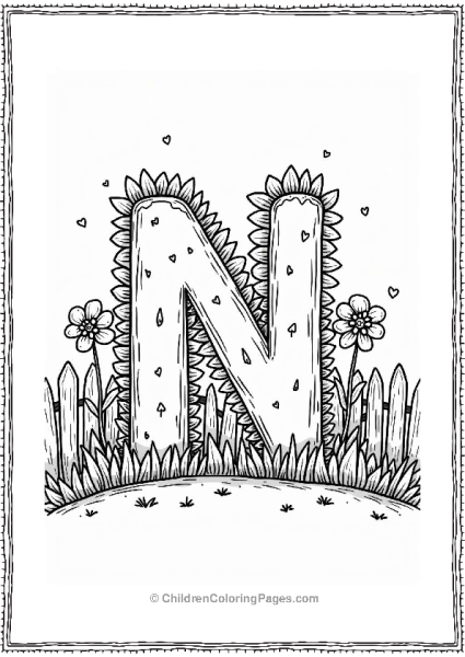 Nifty Garden With Letter N Free PDF Printable