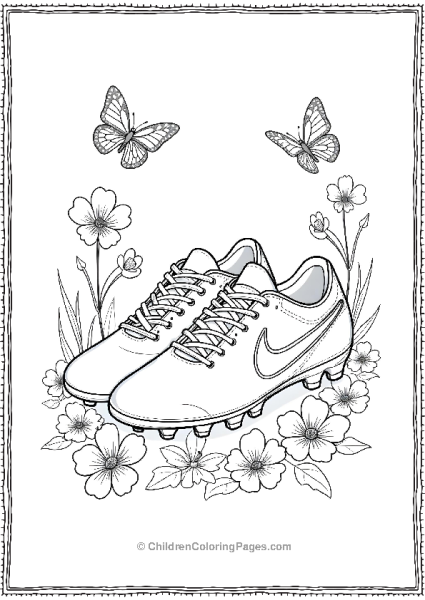 Nike Cleats With Flowers And Butterflies Free PDF Printable