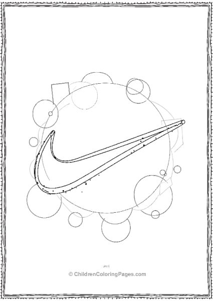 Nike Swoosh With Abstract Shapes And Circles Free PDF Printable