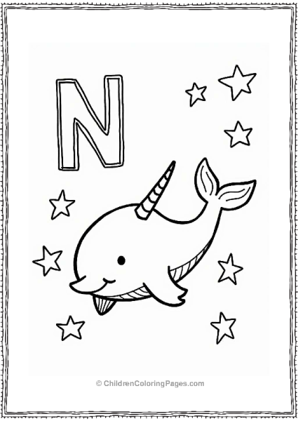 Noble Narwhal Under A Starry Sky Free PDF Printable