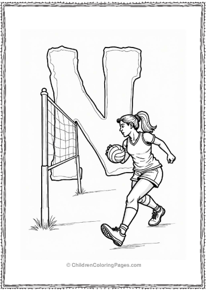 Noble Netball Game Illustration Free PDF Printable