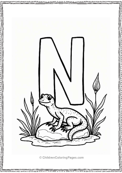 Noble Newt On A Rock Free PDF Printable