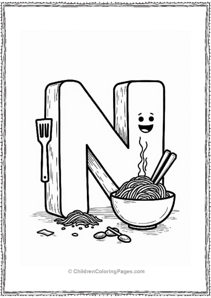 Noodle Maker Machine Shaped Like Letter N Free PDF Printable