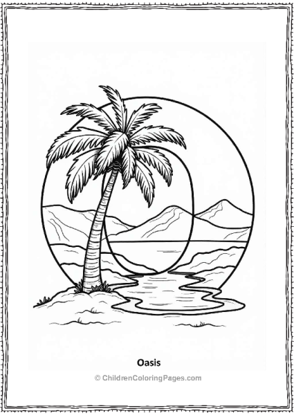 Oasis With Palm Trees Free PDF Printable