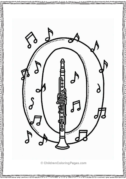 Oboe With Music Notes Free PDF Printable