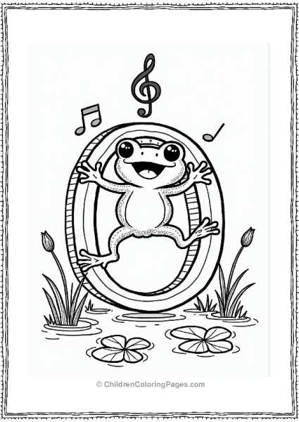 Octave Jumping Frog On Musical Notes Free PDF Printable