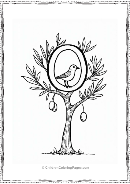 Olive Tree With Bird Free PDF Printable