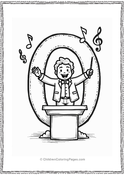 Orchestra Conductor With Musical Notes Free PDF Printable