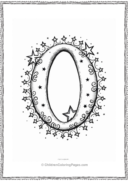 Ornate O With Stars Free PDF Printable