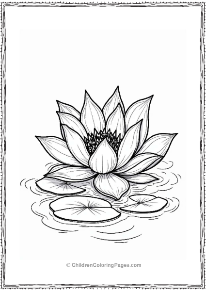 Oversized Lotus Flower In A Calm Pond Free PDF Printable