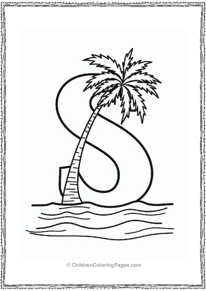 Palm Tree By The Shore Free PDF Printable