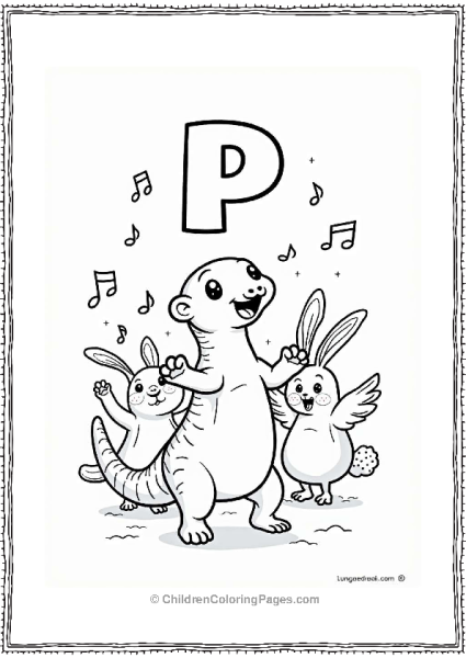 Pangolin Dancing With Friends Free PDF Printable