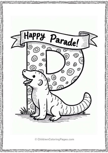 Pangolin With A Festive Banner Free PDF Printable