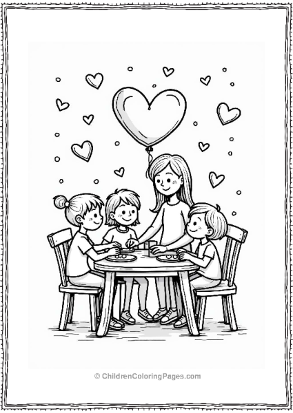 Parents And Kids Crafting Hearts Free PDF Printable