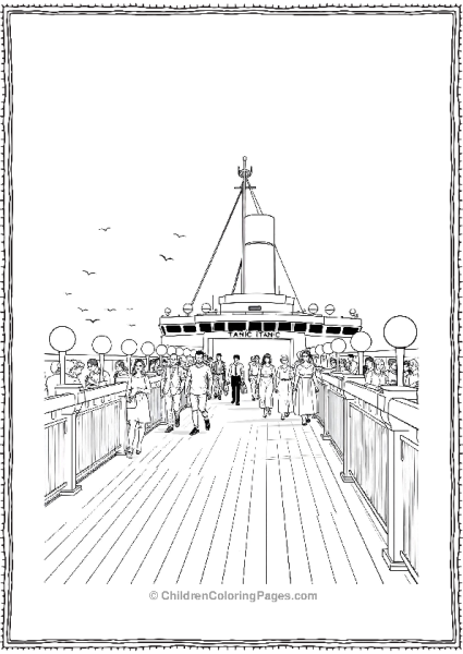 Passenger Walking On Titanic Isle Free PDF Printable