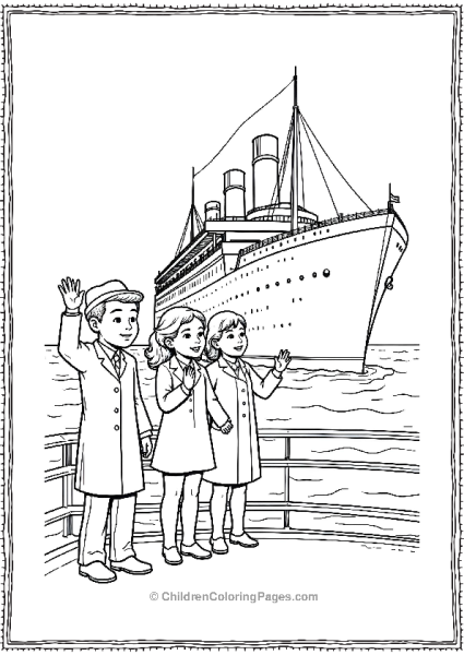 Passengers Waving To Titanic Free PDF Printable