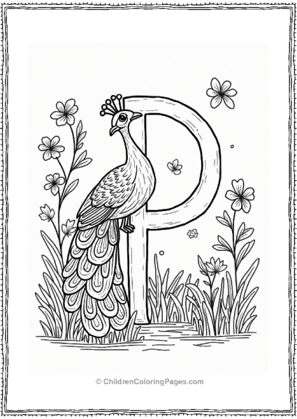 Peacock Dancing In A Festive Garden Free PDF Printable